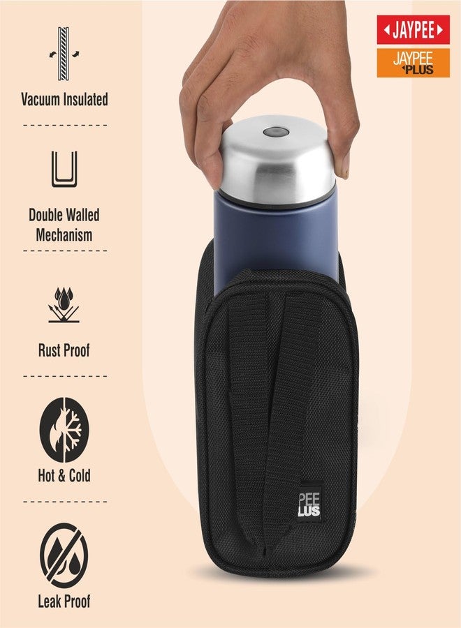 جايبي بلس مرطبان طعام جاي بي بلس نوتري جار من الفولاذ المقاوم للصدأ، معزول بتفريغ الهواء، مع حقيبة وملعقة | حافظ للحرارة والبرودة | جدار مزدوج مقاوم للخدش، مثالي للمكتب والمدرسة والنادي الرياضي والسفر | 550 مل، أزرق - Image 4